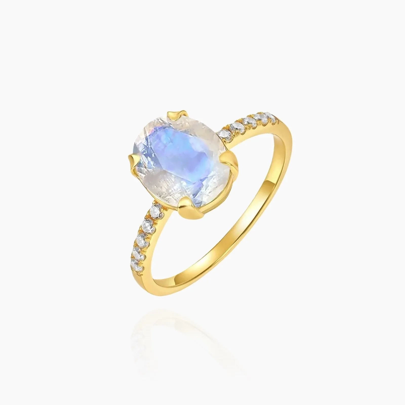 Moonstone Ring - Oval Cut Natural Moonstone