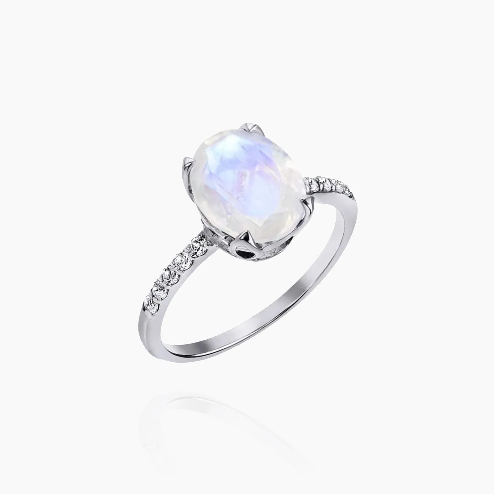 Moonstone Ring - Oval Cut Natural Moonstone