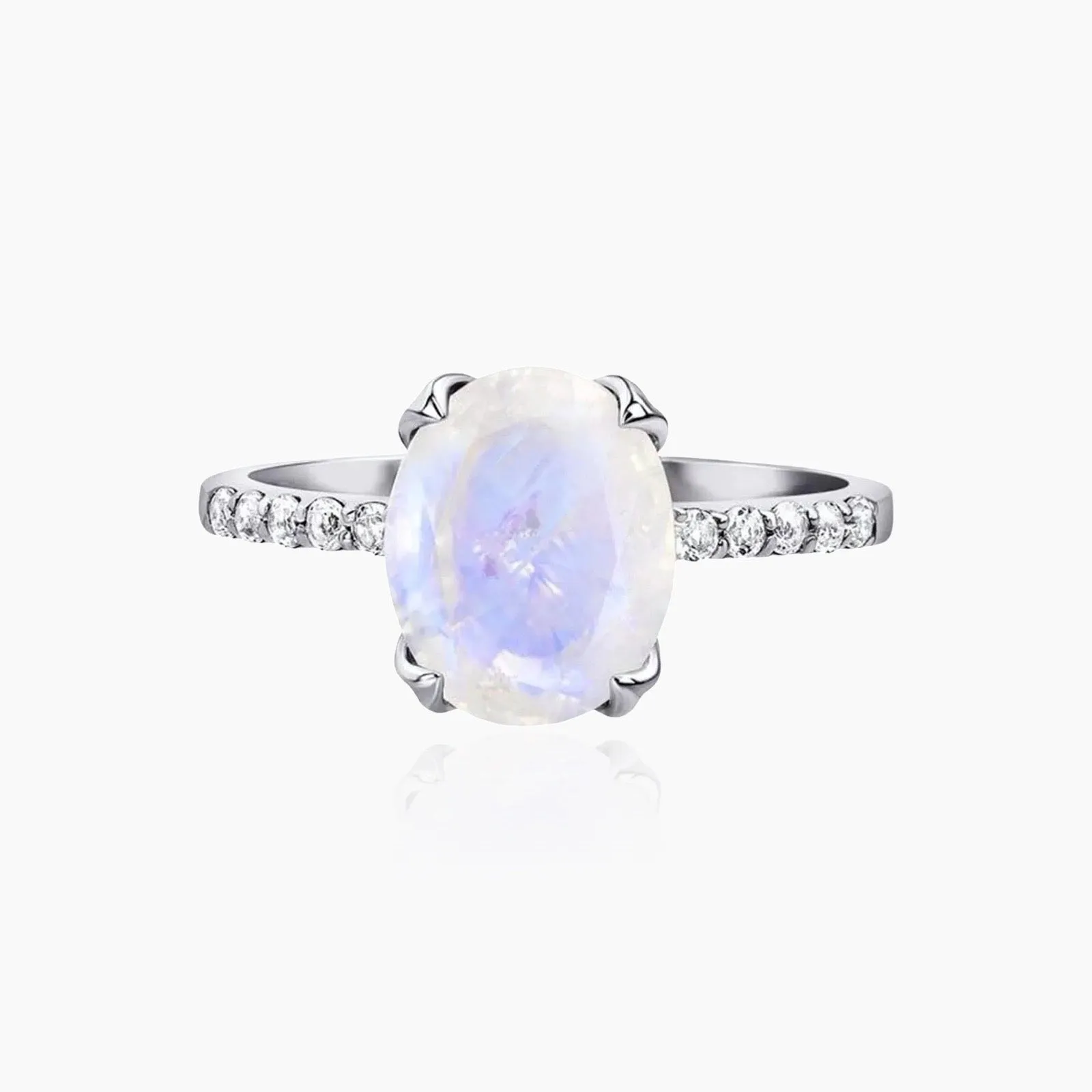Moonstone Ring - Oval Cut Natural Moonstone